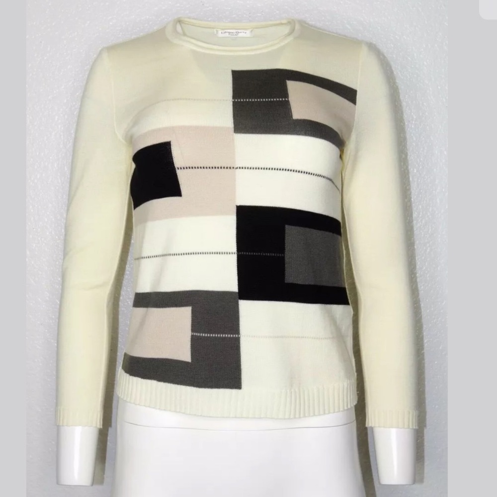 Liliane Burty eclat Paris Ivory Sweater Small